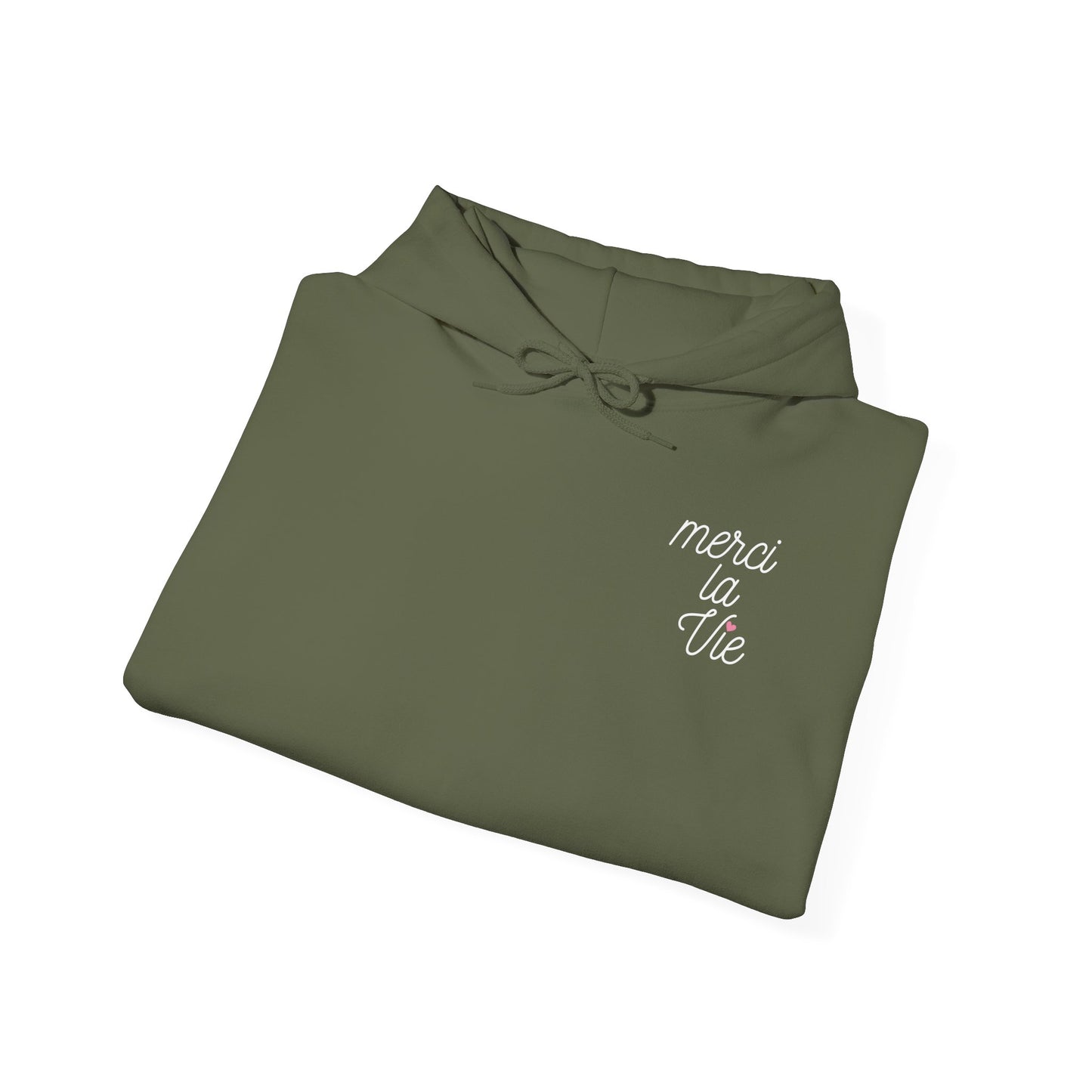 Hoodie Merci la vie - Logo blanc