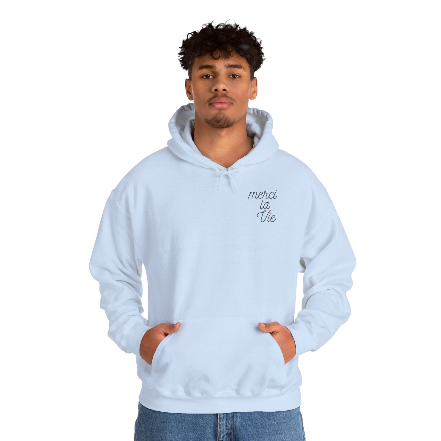 Hoodie Merci la vie - Logo noir