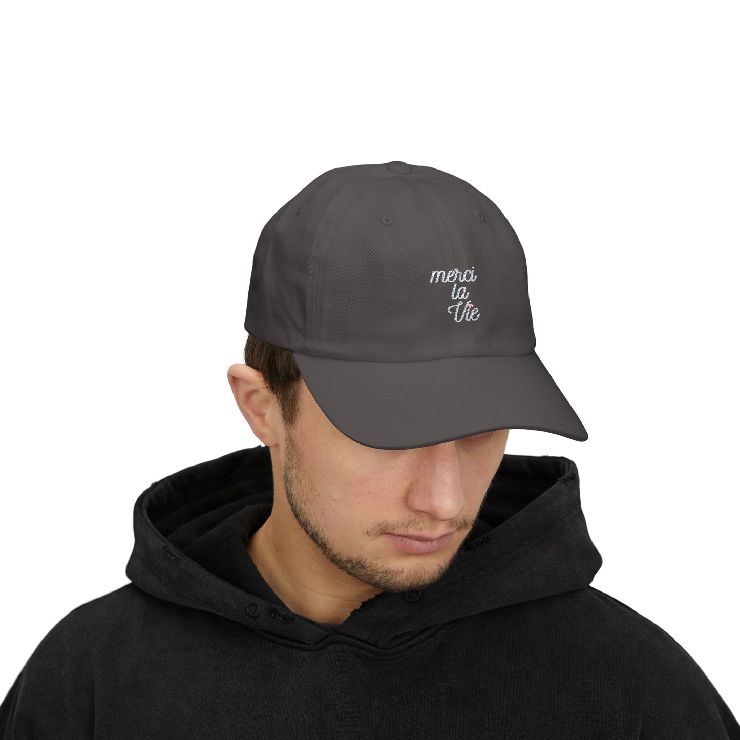Casquette Merci la vie - Logo blanc